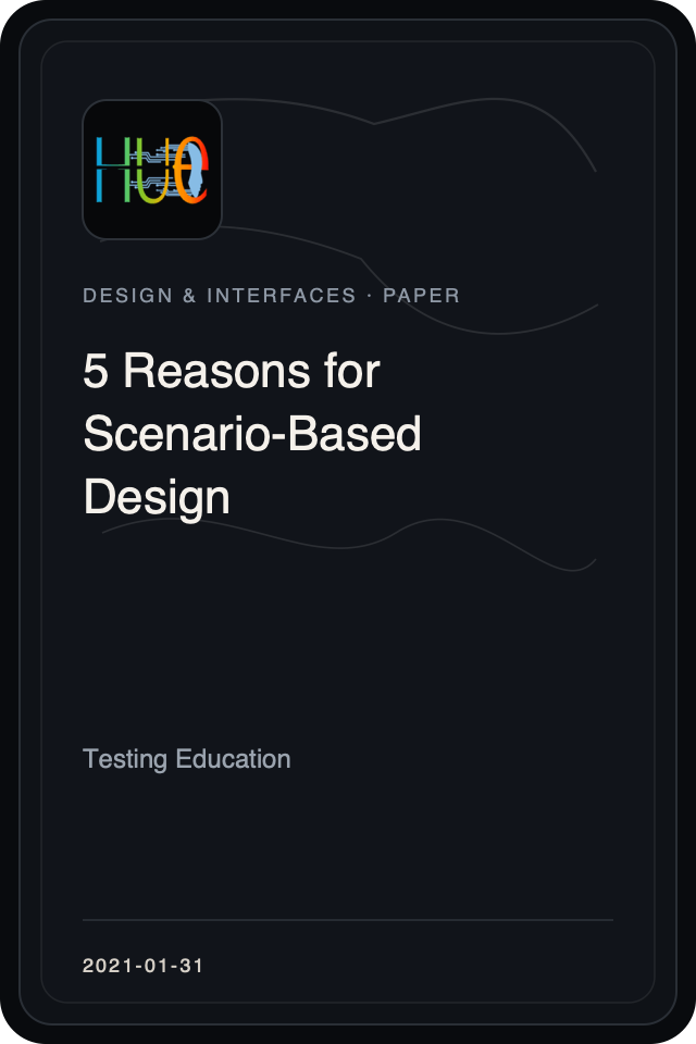Logo treatment for 5 Reasons for Scenario-Based Design