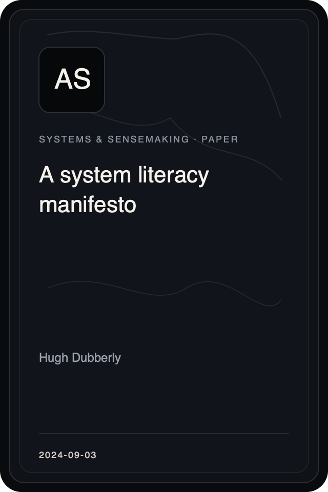 Cover treatment for A system literacy manifesto