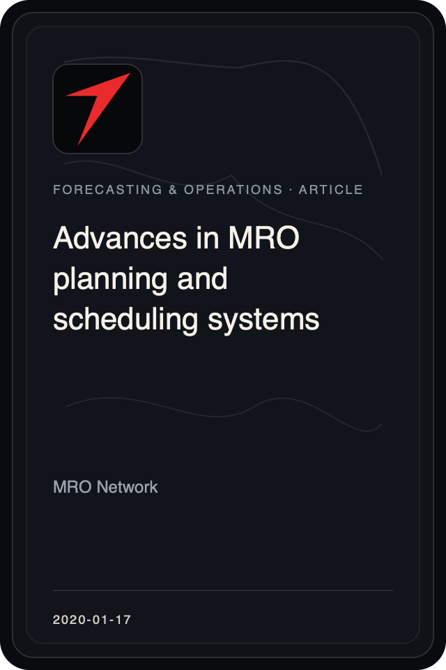 Logo treatment for Advances in MRO planning and scheduling systems