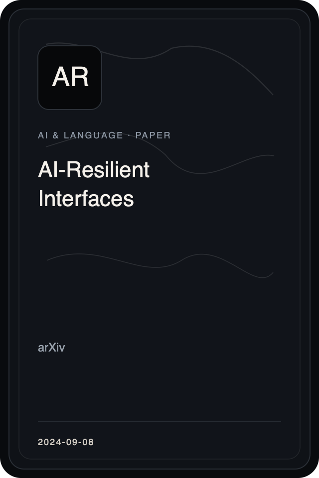 Cover treatment for AI-Resilient Interfaces