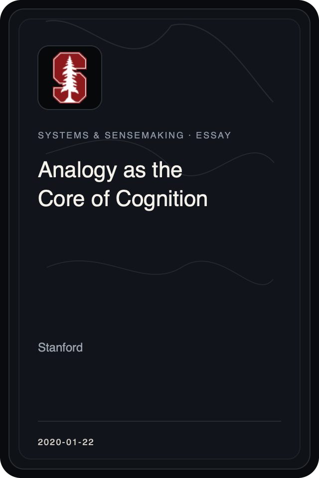 Logo treatment for Analogy as the Core of Cognition