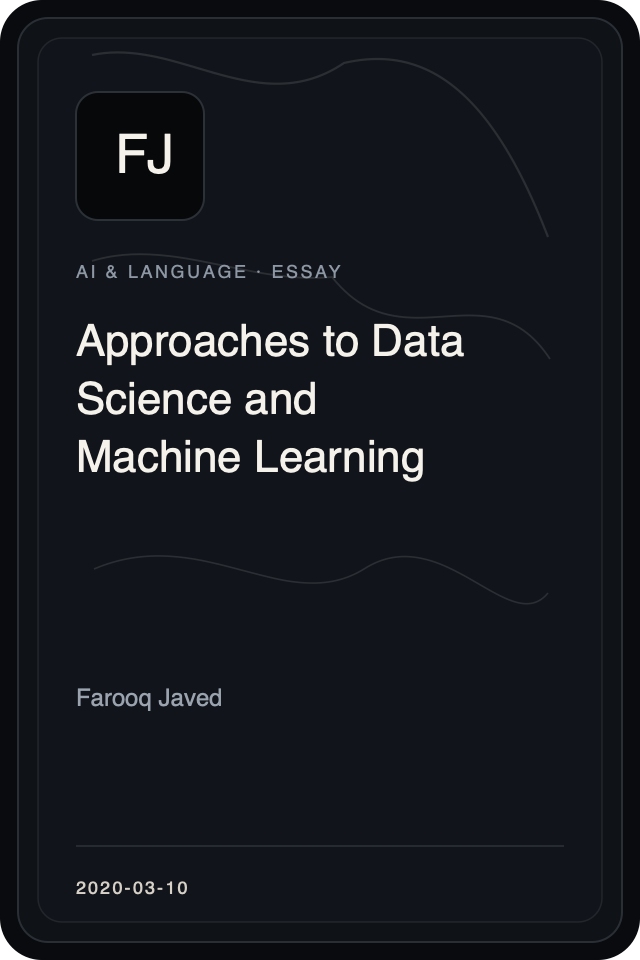 Cover treatment for Approaches to Data Science and Machine Learning