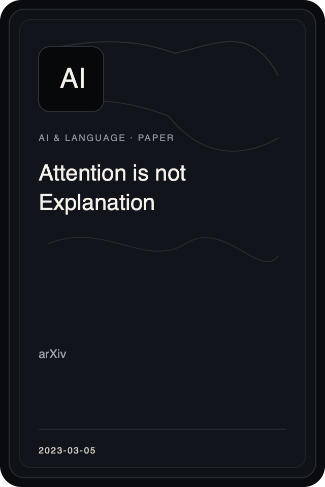 Cover treatment for Attention is not Explanation