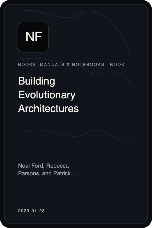 Cover treatment for Building Evolutionary Architectures