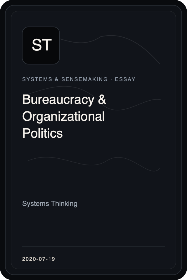 Cover treatment for Bureaucracy & Organizational Politics