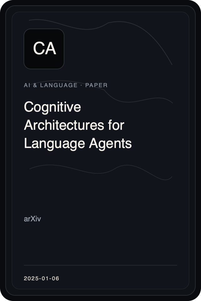 Cover treatment for Cognitive Architectures for Language Agents