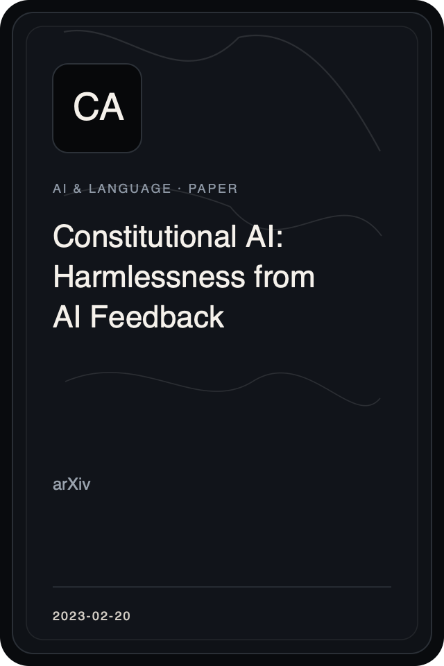 Cover treatment for Constitutional AI: Harmlessness from AI Feedback