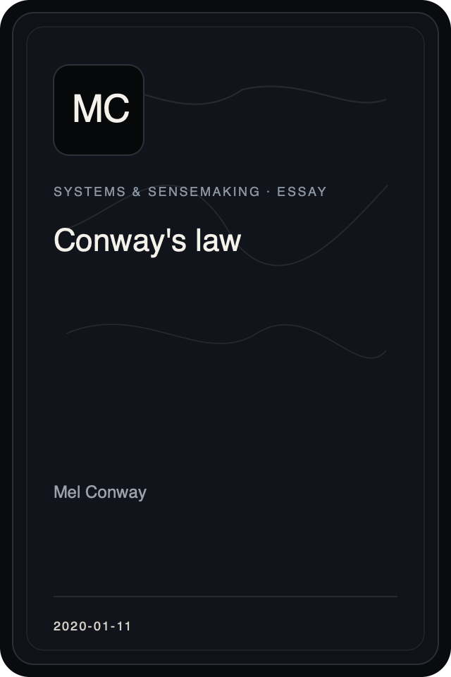 Cover treatment for Conway's law
