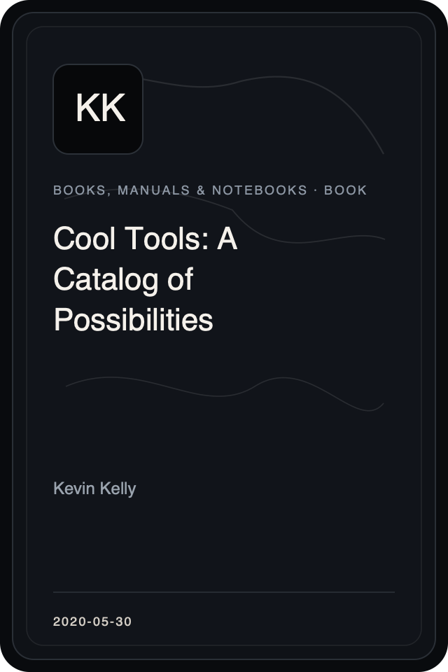 Cover treatment for Cool Tools: A Catalog of Possibilities