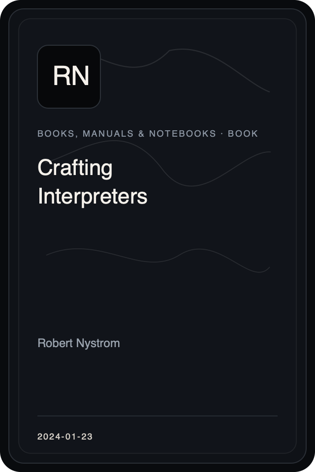 Cover treatment for Crafting Interpreters