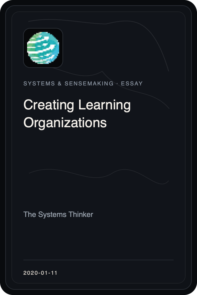 Logo treatment for Creating Learning Organizations