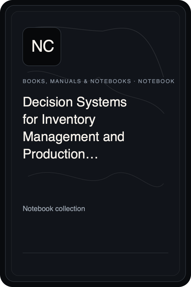 Cover treatment for Decision Systems for Inventory Management and Production Planning