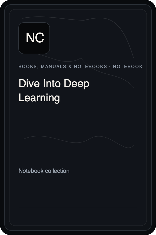 Cover treatment for Dive Into Deep Learning