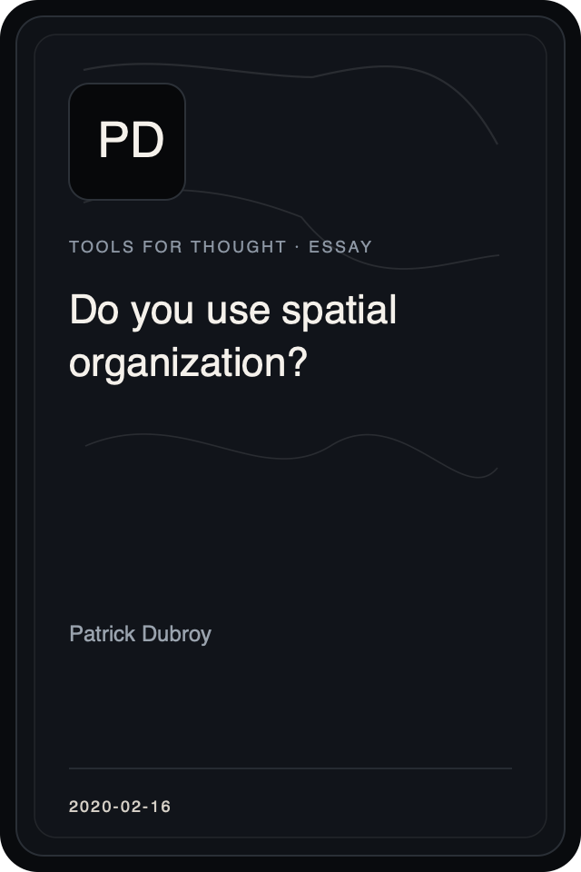Cover treatment for Do you use spatial organization?