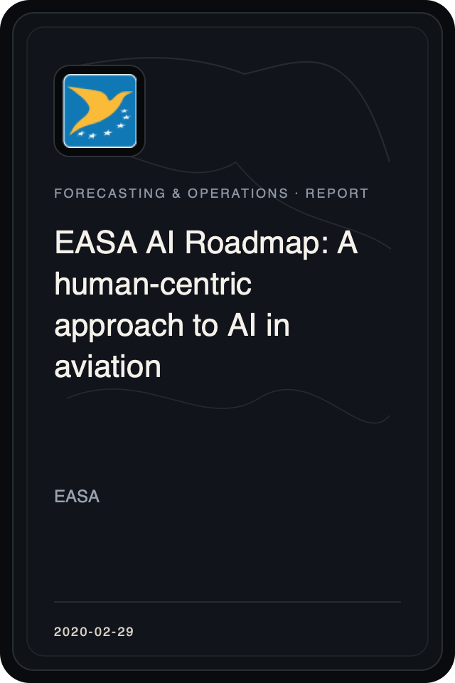 Logo treatment for EASA AI Roadmap: A human-centric approach to AI in aviation