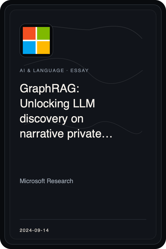 Logo treatment for GraphRAG: Unlocking LLM discovery on narrative private data