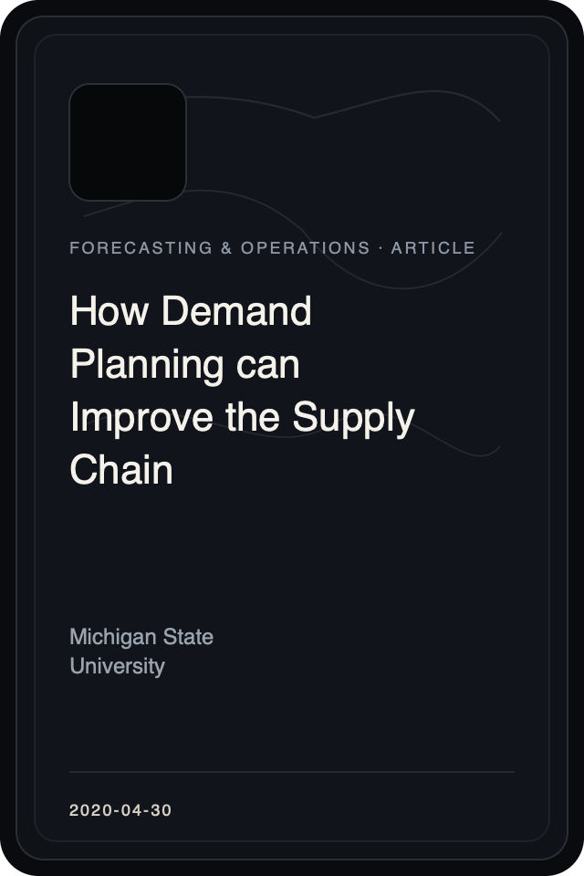 Logo treatment for How Demand Planning can Improve the Supply Chain