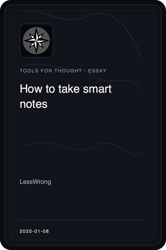 Logo treatment for How to take smart notes
