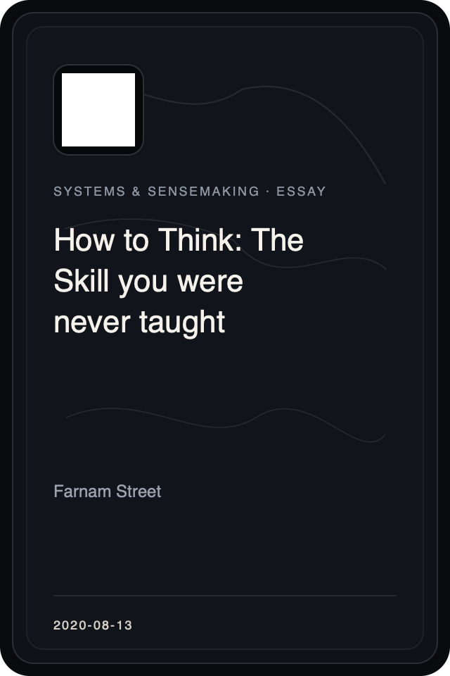 Logo treatment for How to Think: The Skill you were never taught