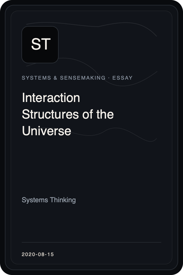 Cover treatment for Interaction Structures of the Universe