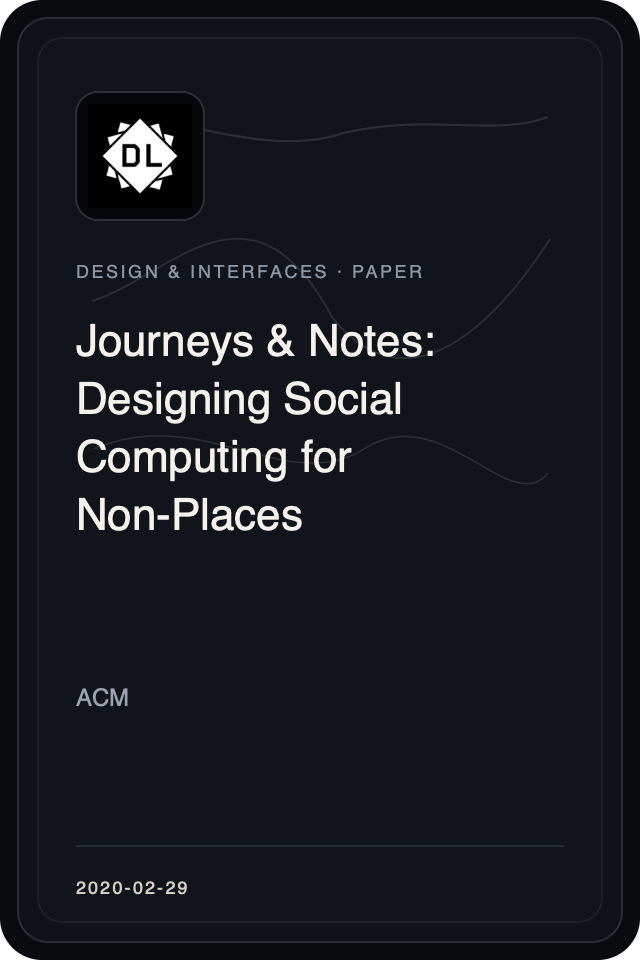 Logo treatment for Journeys & Notes: Designing Social Computing for Non-Places