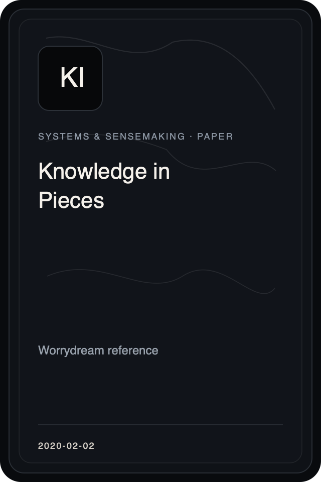 Cover treatment for Knowledge in Pieces