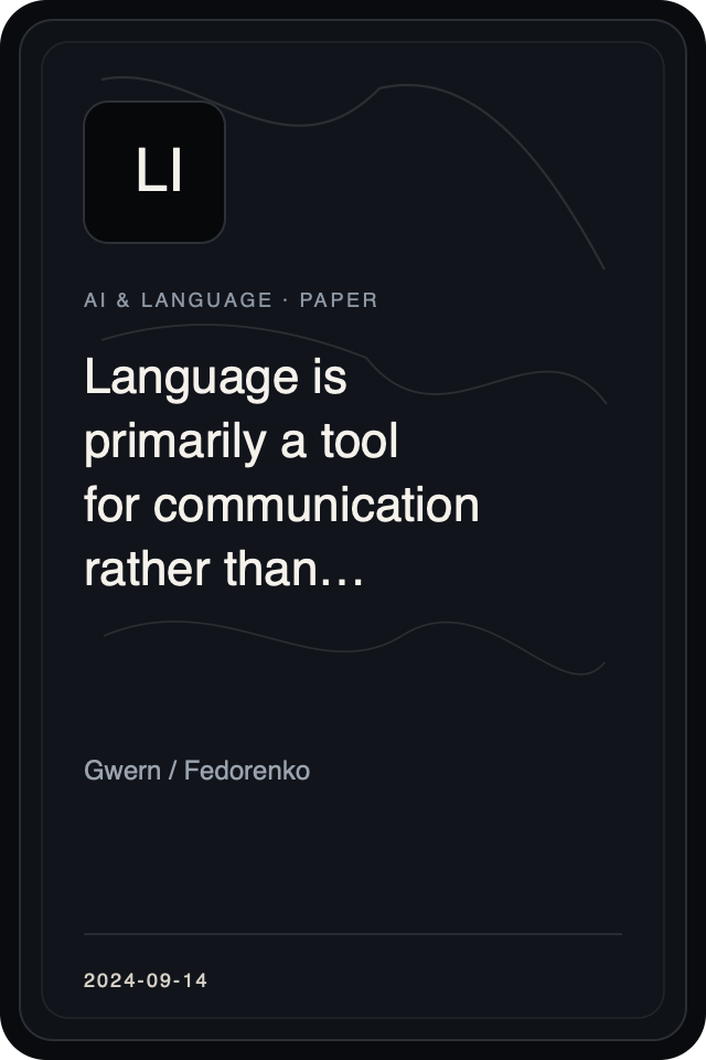 Cover treatment for Language is primarily a tool for communication rather than thought