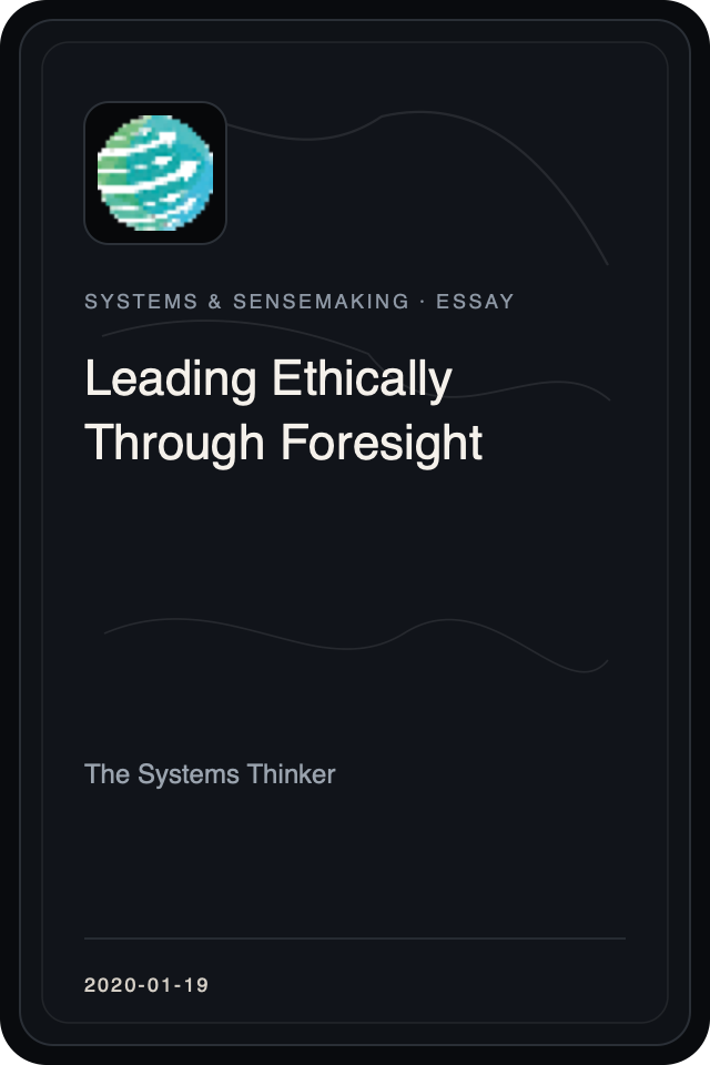 Logo treatment for Leading Ethically Through Foresight