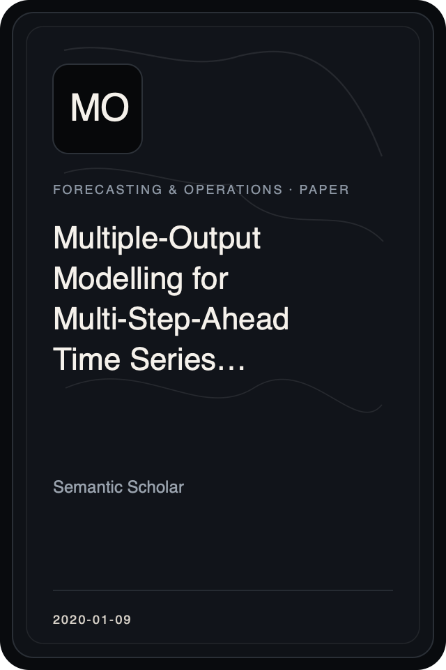 Cover treatment for Multiple-Output Modelling for Multi-Step-Ahead Time Series Forecasting
