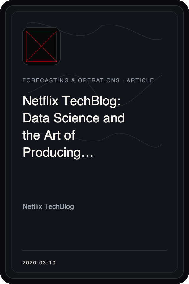 Logo treatment for Netflix TechBlog: Data Science and the Art of Producing Entertainment at Netflix