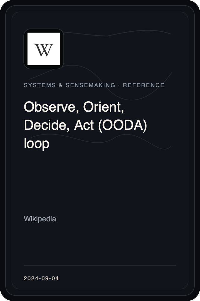 Logo treatment for Observe, Orient, Decide, Act (OODA) loop