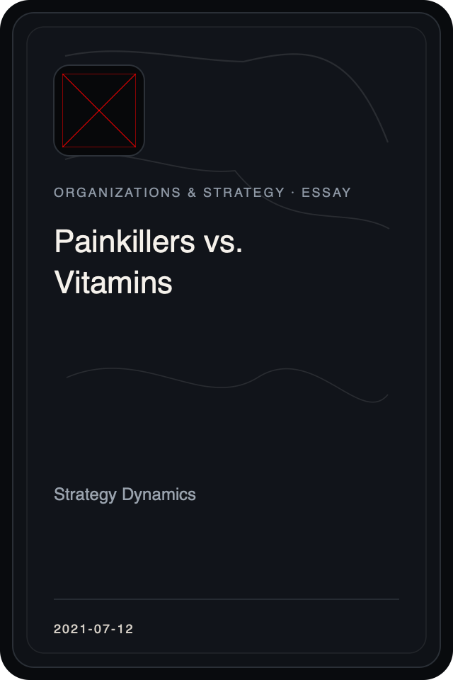 Logo treatment for Painkillers vs. Vitamins