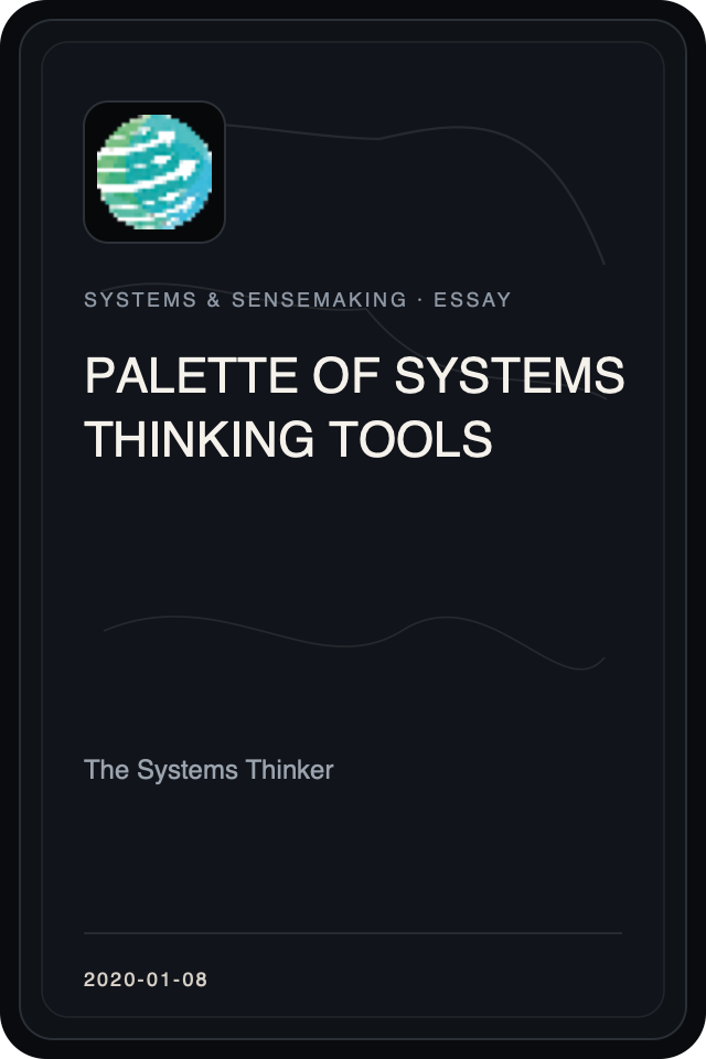 Logo treatment for PALETTE OF SYSTEMS THINKING TOOLS