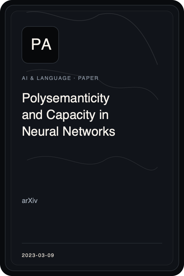 Cover treatment for Polysemanticity and Capacity in Neural Networks