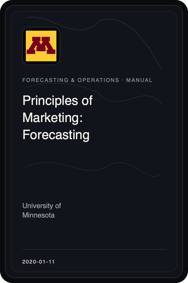 Logo treatment for Principles of Marketing: Forecasting