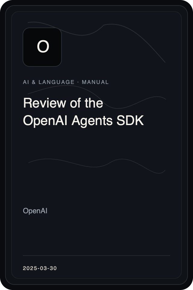 Cover treatment for Review of the OpenAI Agents SDK
