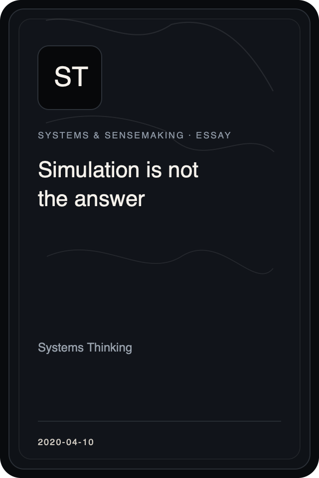 Cover treatment for Simulation is not the answer