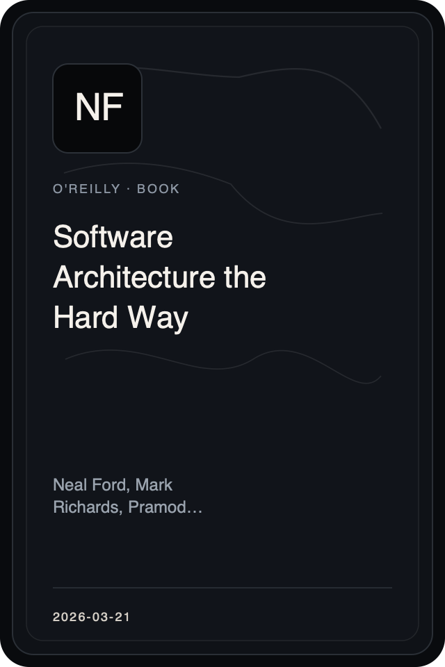 Cover treatment for Software Architecture the Hard Way