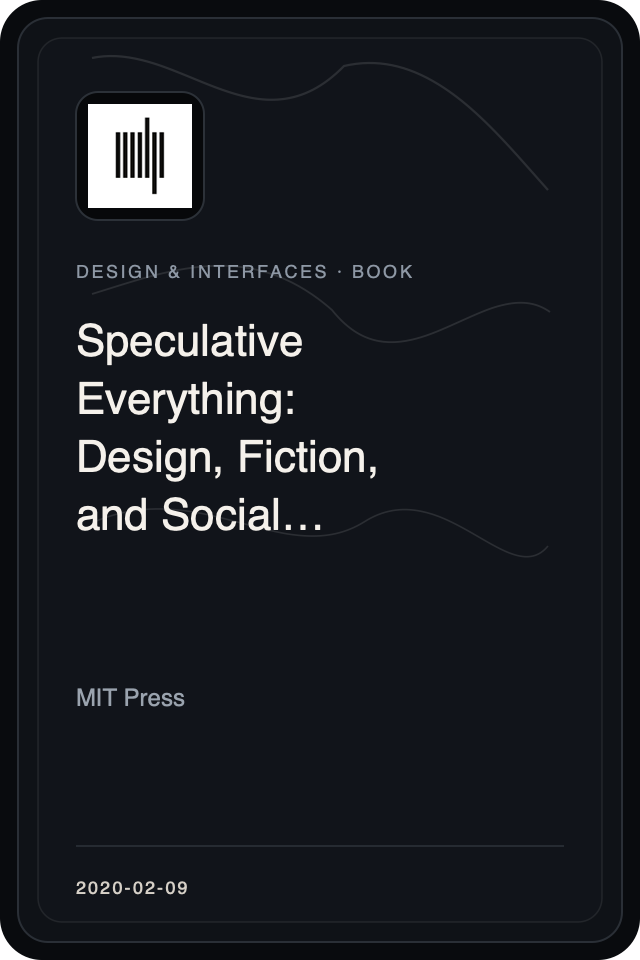 Logo treatment for Speculative Everything: Design, Fiction, and Social Dreaming