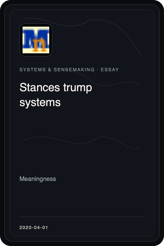 Logo treatment for Stances trump systems