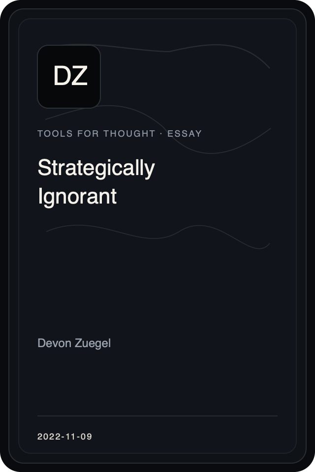 Cover treatment for Strategically Ignorant