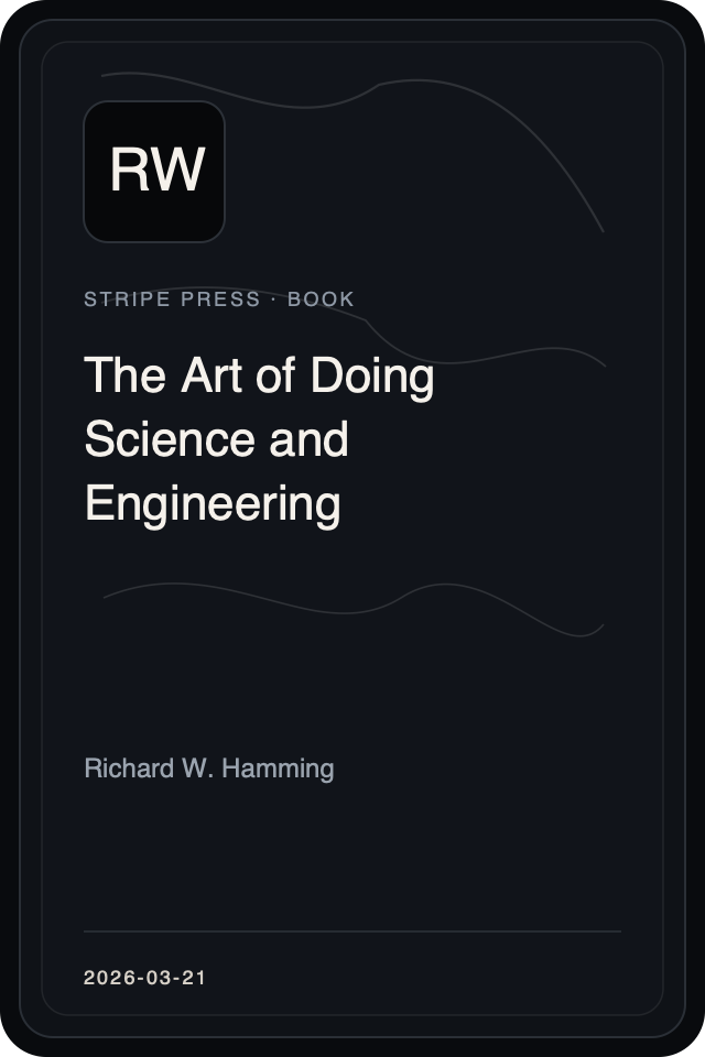 Cover treatment for The Art of Doing Science and Engineering