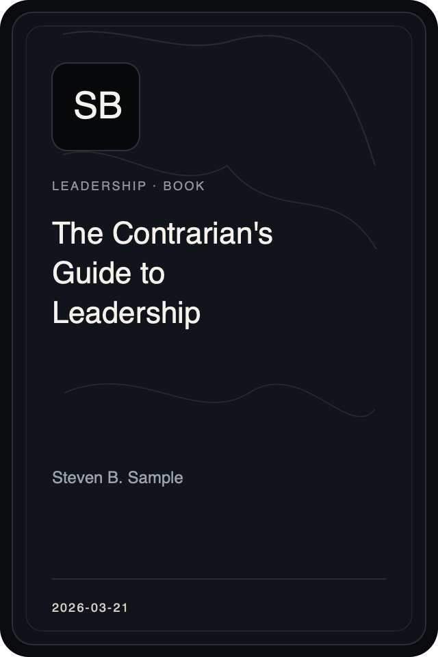 Cover treatment for The Contrarian's Guide to Leadership