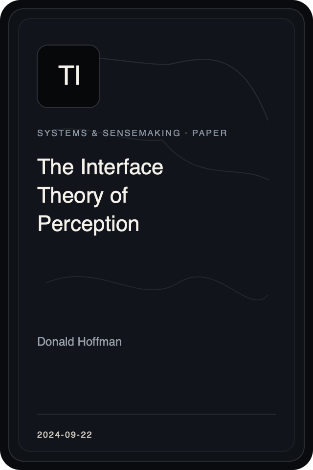 Cover treatment for The Interface Theory of Perception