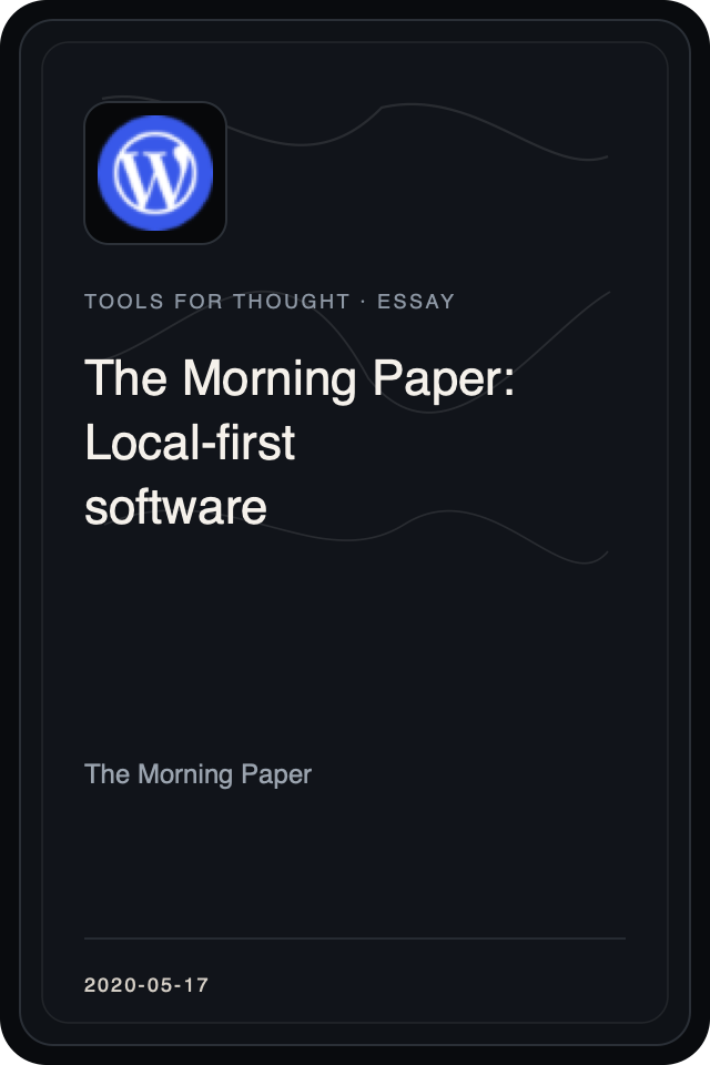 Logo treatment for The Morning Paper: Local-first software