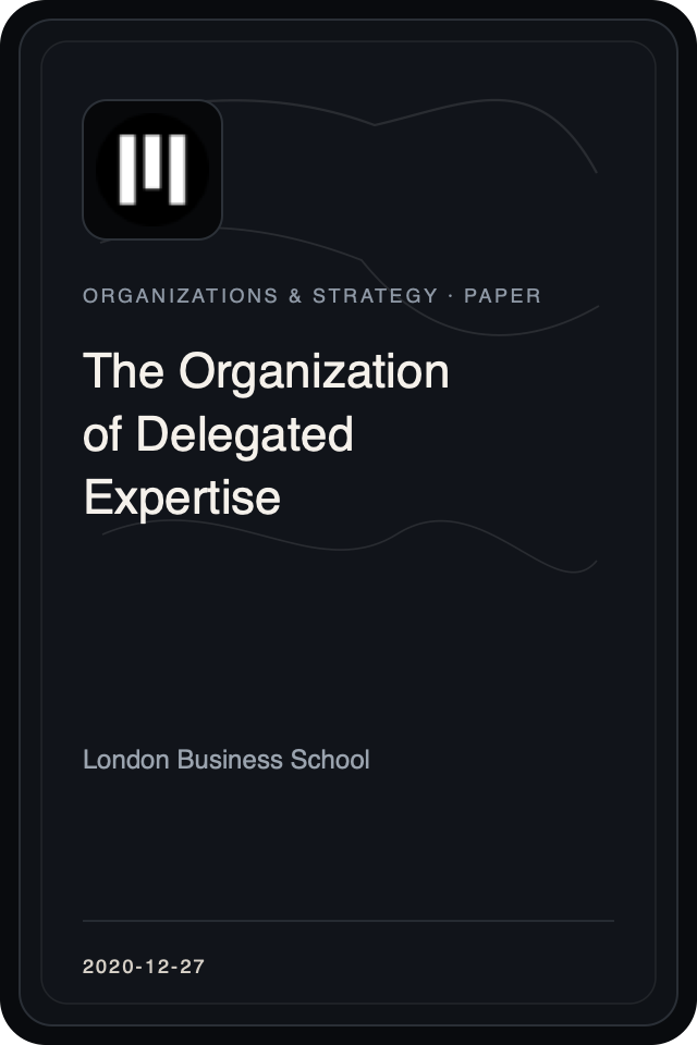 Logo treatment for The Organization of Delegated Expertise