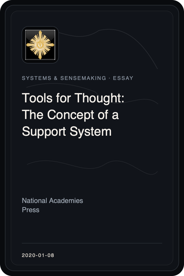 Logo treatment for Tools for Thought: The Concept of a Support System