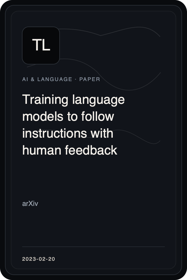 Cover treatment for Training language models to follow instructions with human feedback