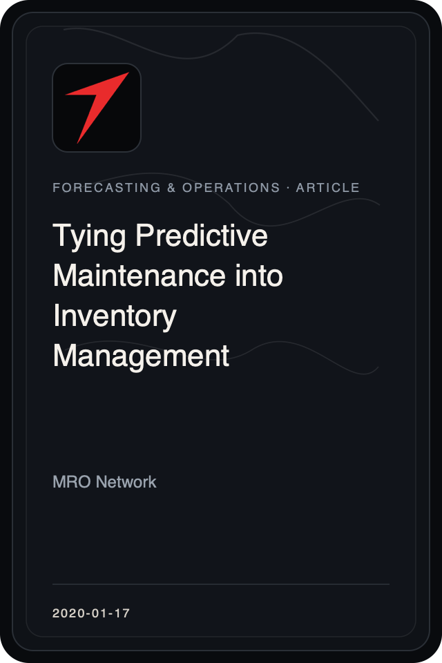 Logo treatment for Tying Predictive Maintenance into Inventory Management