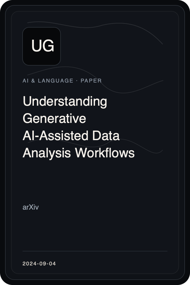 Cover treatment for Understanding Generative AI-Assisted Data Analysis Workflows